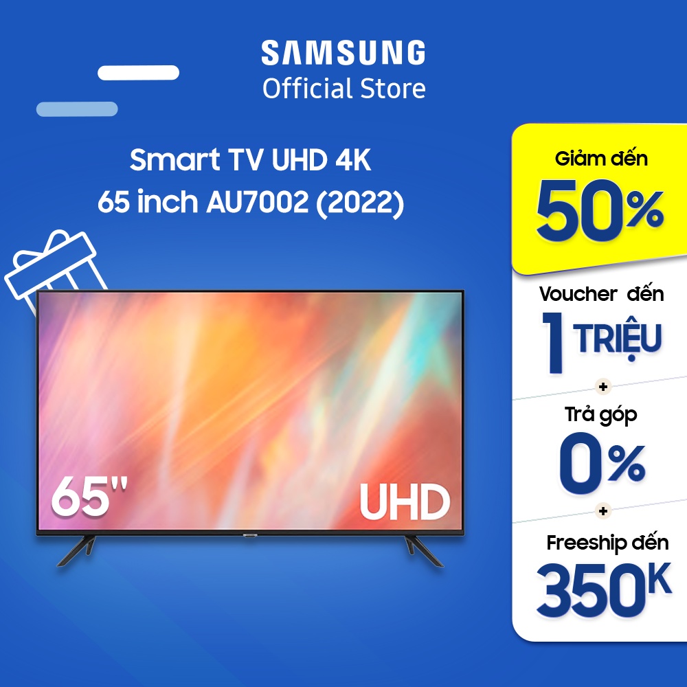 [Mã ELMALL6 giảm 4% và SAM2 giảm thêm 2TR]  Smart Tivi Samsung 4K UHD 65 Inch UA65AU7002KXXV - Miễn phí lắp đặt