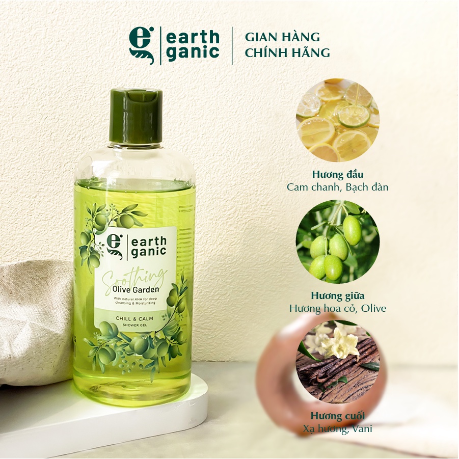 Combo 2 Sữa Tắm Dưỡng Ẩm Làm Sạch Sâu Hương Hoa Lan Nam Phi Kết Hợp Earthganic 500ml/1 Chai