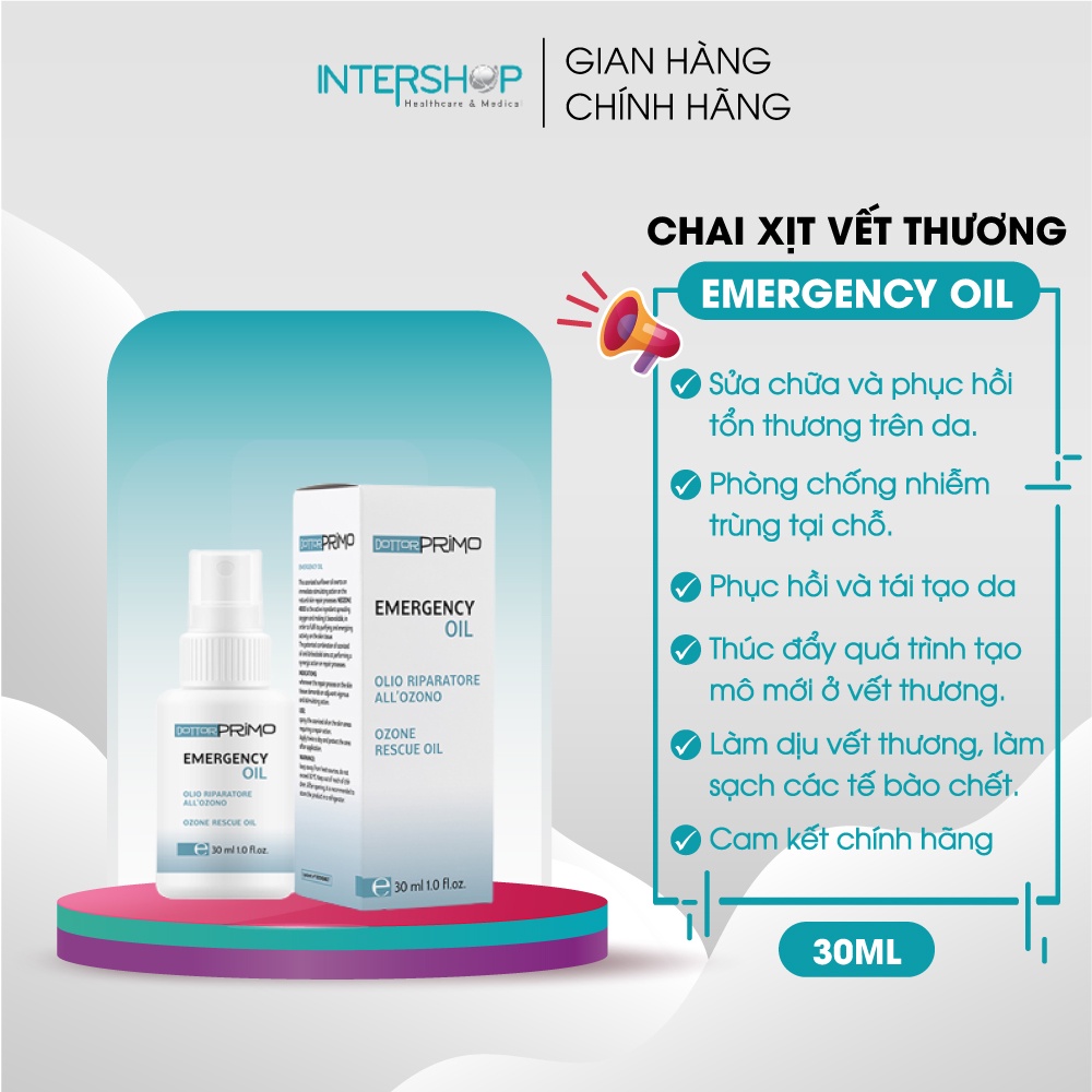 Chai Xịt Vết Thương DottorPrimo Emergency Oil Giúp Vết Thương Nhanh Lành Và Chống Sẹo