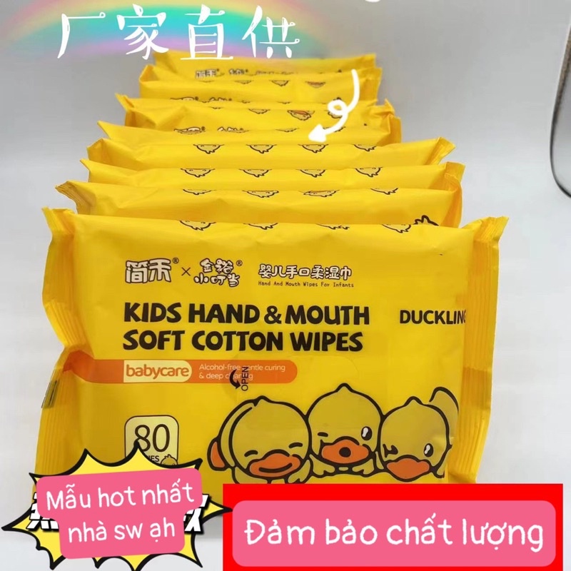 Giấy Ướt -  Khăn Giấy Ướt Con Vịt Vàng Thùng carton 10 Gói