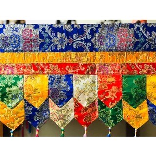 Rèm quây 2 tầng ngũ sắc trang trí bàn thờ dài 5m x 40cm - Rita shop