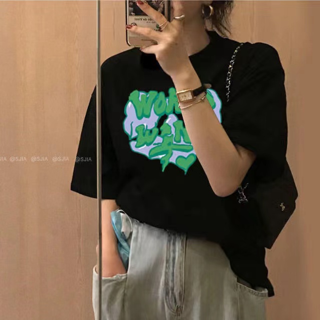 NRVP Áo Thun Unisex Mùa Hè Dáng Suông Tay Cộc Phong Cách Hàn Quốc Cho Nam Nữ