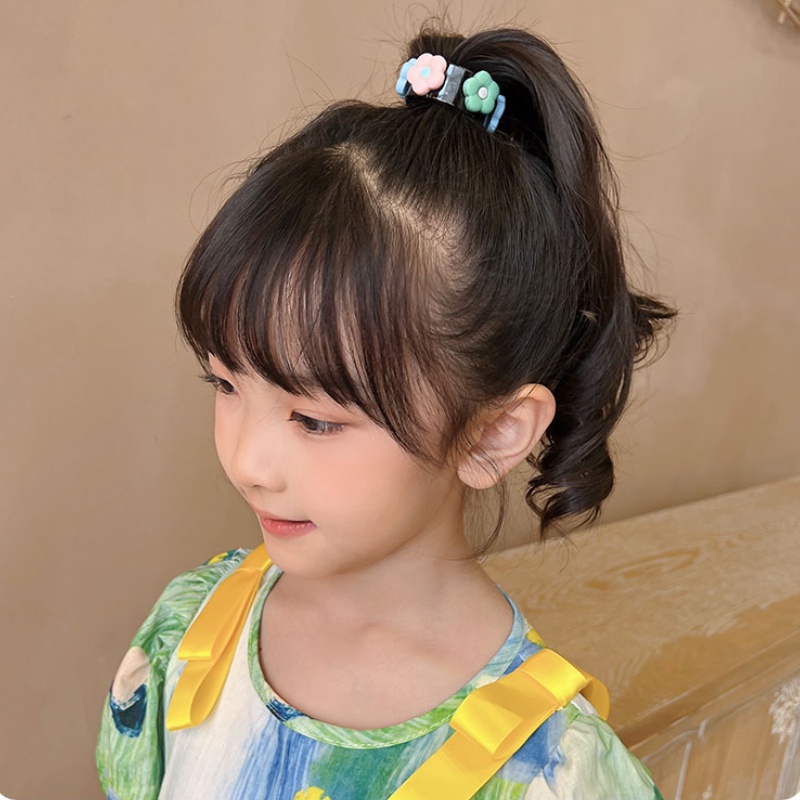 Kẹp Tóc Đuôi Ngựa Hình Hoa Dễ Thương Phong Cách Hàn Quốc Cho Bé Gái