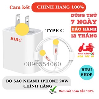 Bộ sạc 20w chính hãng bibushop bảo hành 12 tháng toàn quốc