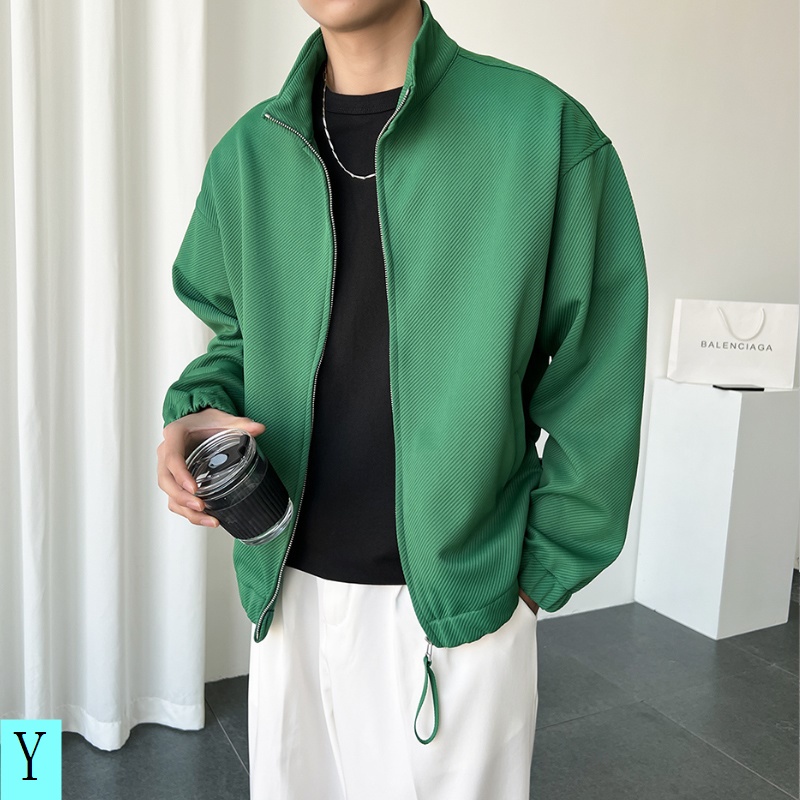 Áo Khoác Cardigan Dệt Kim Mỏng Cổ Đứng Phong Cách Retro Cao Cấp Cho Nam