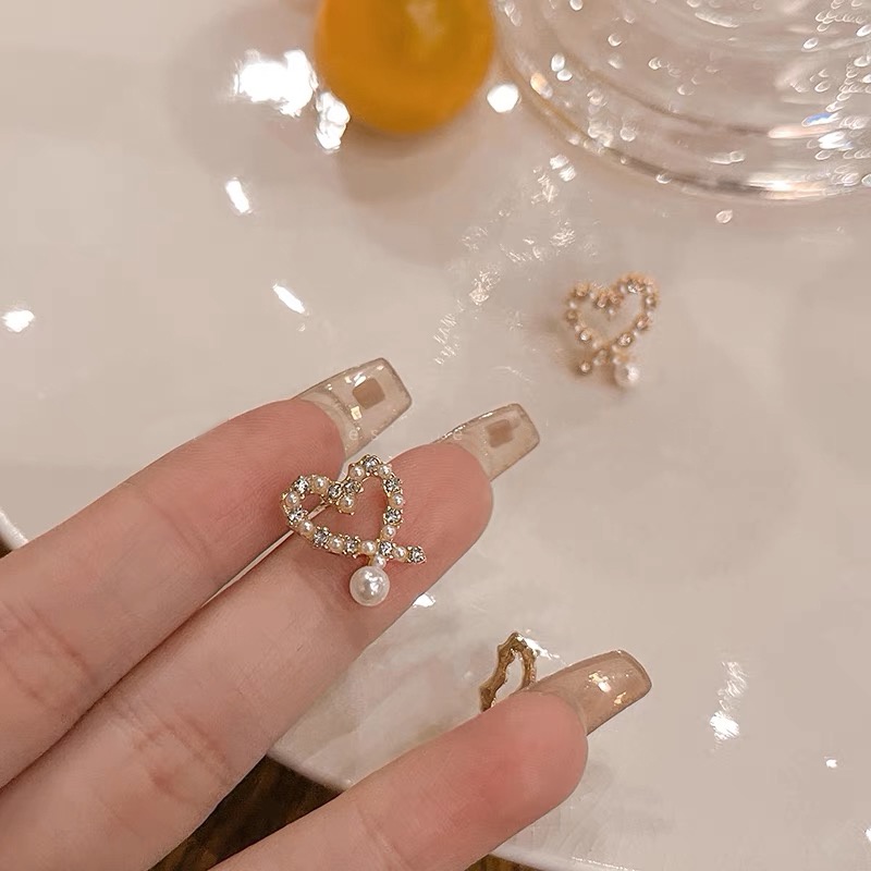 Khuyên tai Trái Tim Hạt nữ tính nhẹ nhàng TH341