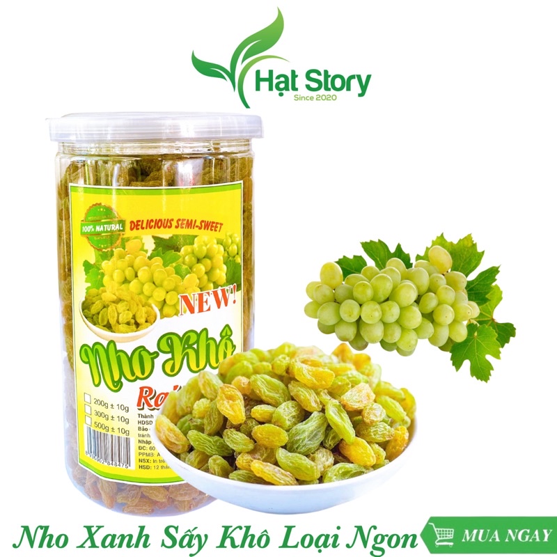 0,5Kg Nho Xanh Loại 1 Cao Cấp Đóng Hũ Như Hình, Cam Kết Ngon