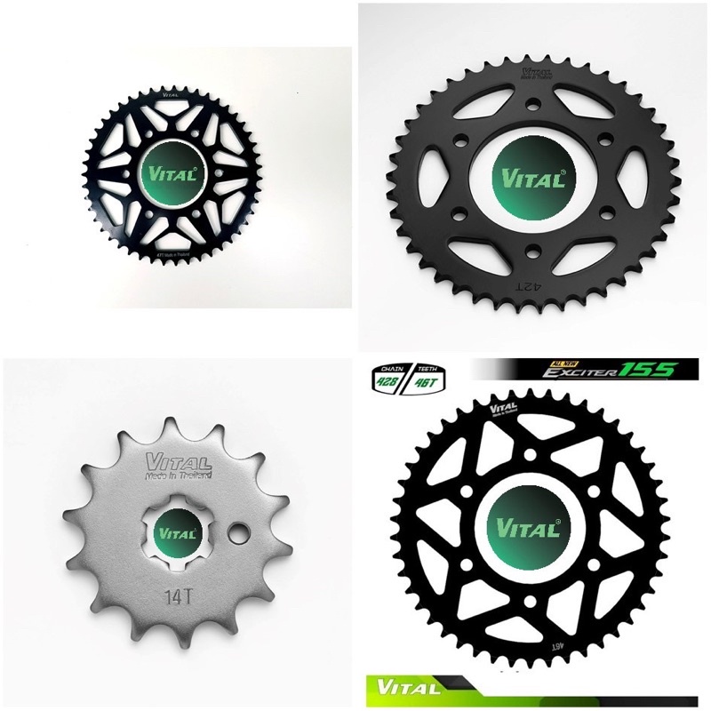 Nhông dĩa tải. Exciter 1.50, Ex 150, Ex150, Ex 155 size 38  đến 48 răng - NSD, Nhông sên dĩa VITAL