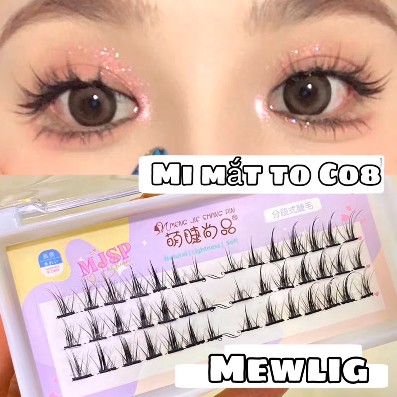 Mi giả không gân Mewlig sợi lông chồn siêu đẹp hot tik tik dùng trong trang điểm chuyên nghiệp và cá nhân tặng keo gắn