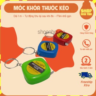 Móc khóa thước đo kéo, rút mini dài 1m / 3ft tiện dụng, nhỏ gọn