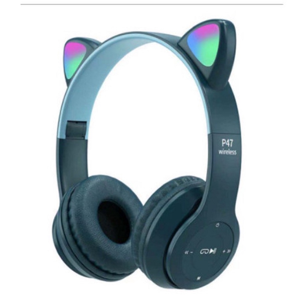 Tai Nghe Không Dây Kết Nối Bluetooth P47, Tai nghe mèo P47, mèo B39, Có Khe Cắm Thẻ Nhớ