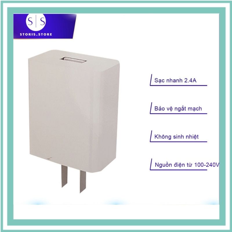 Cốc sạc nhanh 2.4A R25 chịu nhiệt cao an toàn khi sử dụng điện áp rộng 100-240V sử dụng quốc tế thiết kế nhỏ gọn