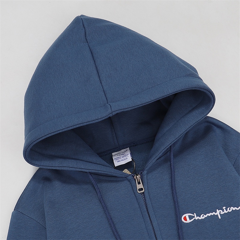 Áo Khoác Hoodie Phối Khóa Kéo Thêu Logo Champion Kiểu Cổ Điển 100% Chính Hãng Cho Nam