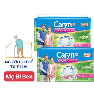 [QUẦN NGƯỜI LỚN] Tã Bỉm Quần Người Lớn Caryn Mỏng Nhẹ/Siêu Thấm Chống Tràn Size M7/L6/M16/L14/XL12 Miếng