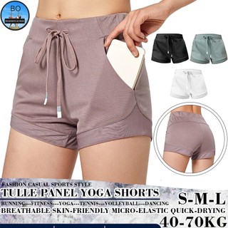【BOSPORT】Quần Short Thể Thao Lưng Vừa Phối Lưới Chất Liệu Nhanh Khô Thời Trang Mùa Hè Cho Nữ
