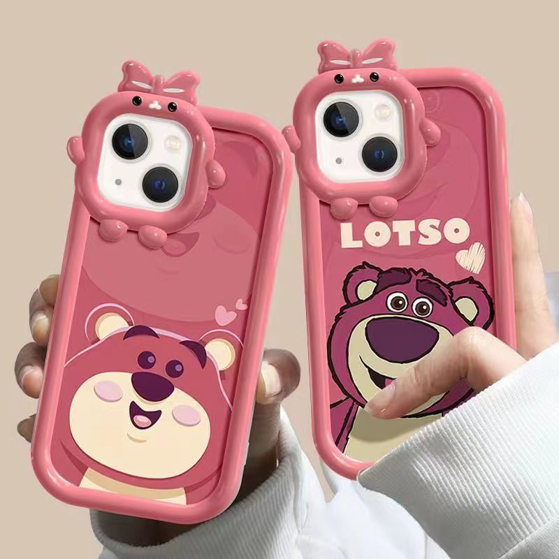 Disney Ốp Điện Thoại Chống Sốc In Hình Gấu Dâu Tây Cho iPhone Promax 11 8 7I 14 13Iphone 14 Plus Xr 12