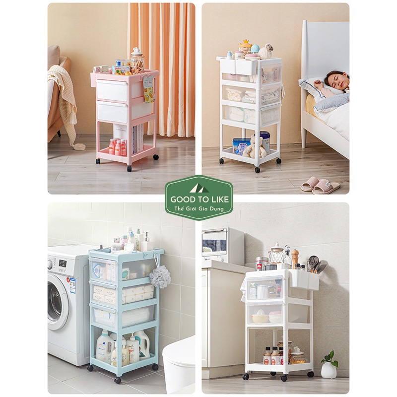 Kệ Để Đồ Sơ Sinh Đa Năng 4 Tầng Yeya Kết Hợp Giá Úp Bình Sữa Có Bánh Xe Siêu Tiện Lợi Cho Mẹ Và Bé.Xe Đựng Đồ Sơ Sinh