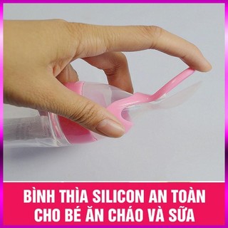 Bình thìa ăn dặm silicon siêu mềm cao cấp