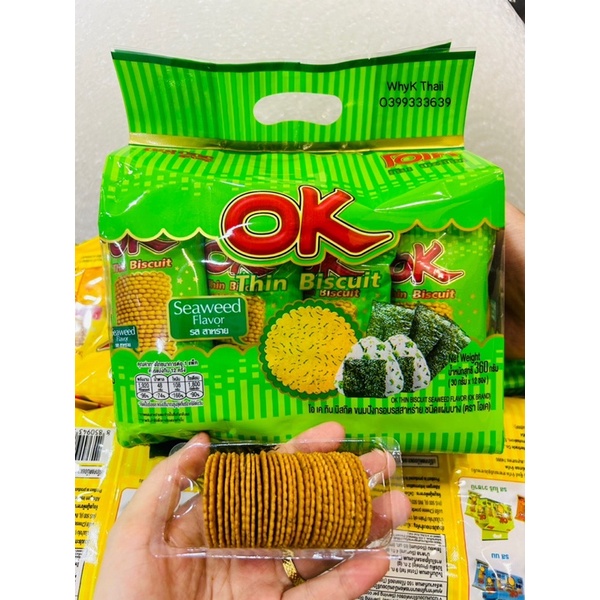 Bánh Quy OK Vị Phô Mai Rong Biển Thái Lan thơm ngon giòn rụm