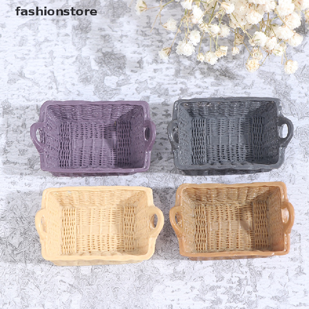 💥💥Giỏ Đựng Đồ Mini Bằng Nhựa Resin Tỉ Lệ 1 / 12 Trang Trí Nhà Búp Bê