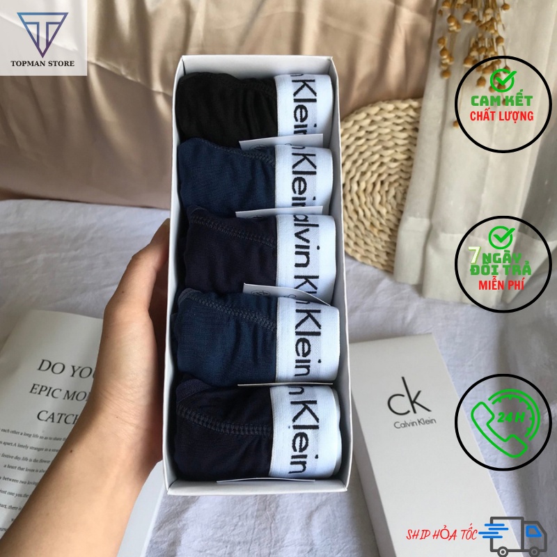 Quần Lót Nam Tam Giác Cotton, Hộp 5 Quần Sịp Nam Cotton Co Dãn Cao Cấp Kháng Khuẩn Thấm Hút Mồ Hôi