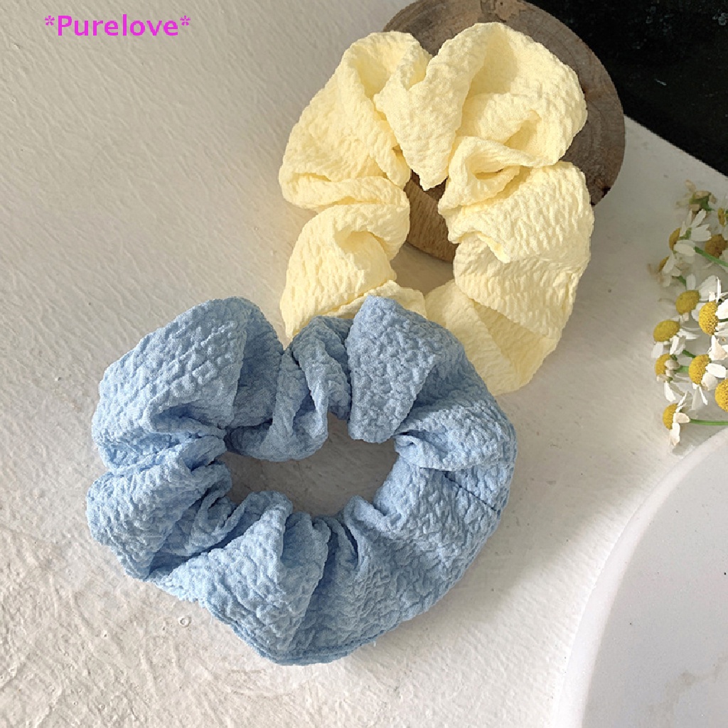 Dây Buộc Tóc Cao Su Co Giãn Màu Trơn Phong Cách Thể Thao Cho Nữ Mới