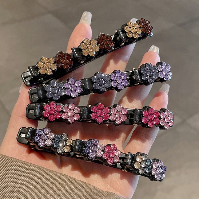 Kẹp Tóc Họa Tiết Sọc Caro / Gấu / Thỏ / Hoa Màu Trắng Đen Dễ Thương Thời Trang 2022