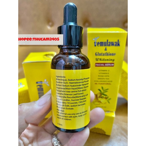 Serum Temulawak trắng da, chống lão hoá và sinh sản Collagen .