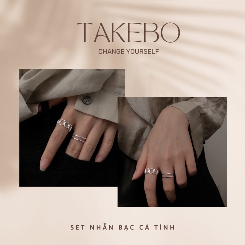 Set nhẫn bạc s925 thời trang cá tính dành cho bạn nữ phong cách thời trang cá tính (có ảnh thật)