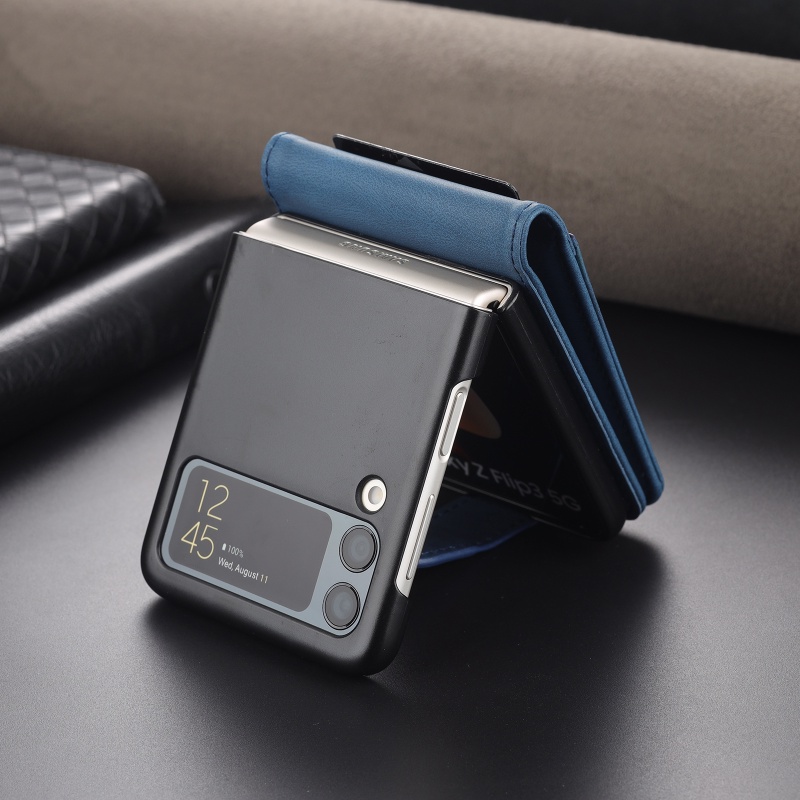 SAMSUNG Bao Da Điện Thoại Nắp Gập Từ Tính Có Ngăn Đựng Thẻ Hiệu zflip5 z flip 3 zflip5 z flip 4 5g zflip4 Ốp
