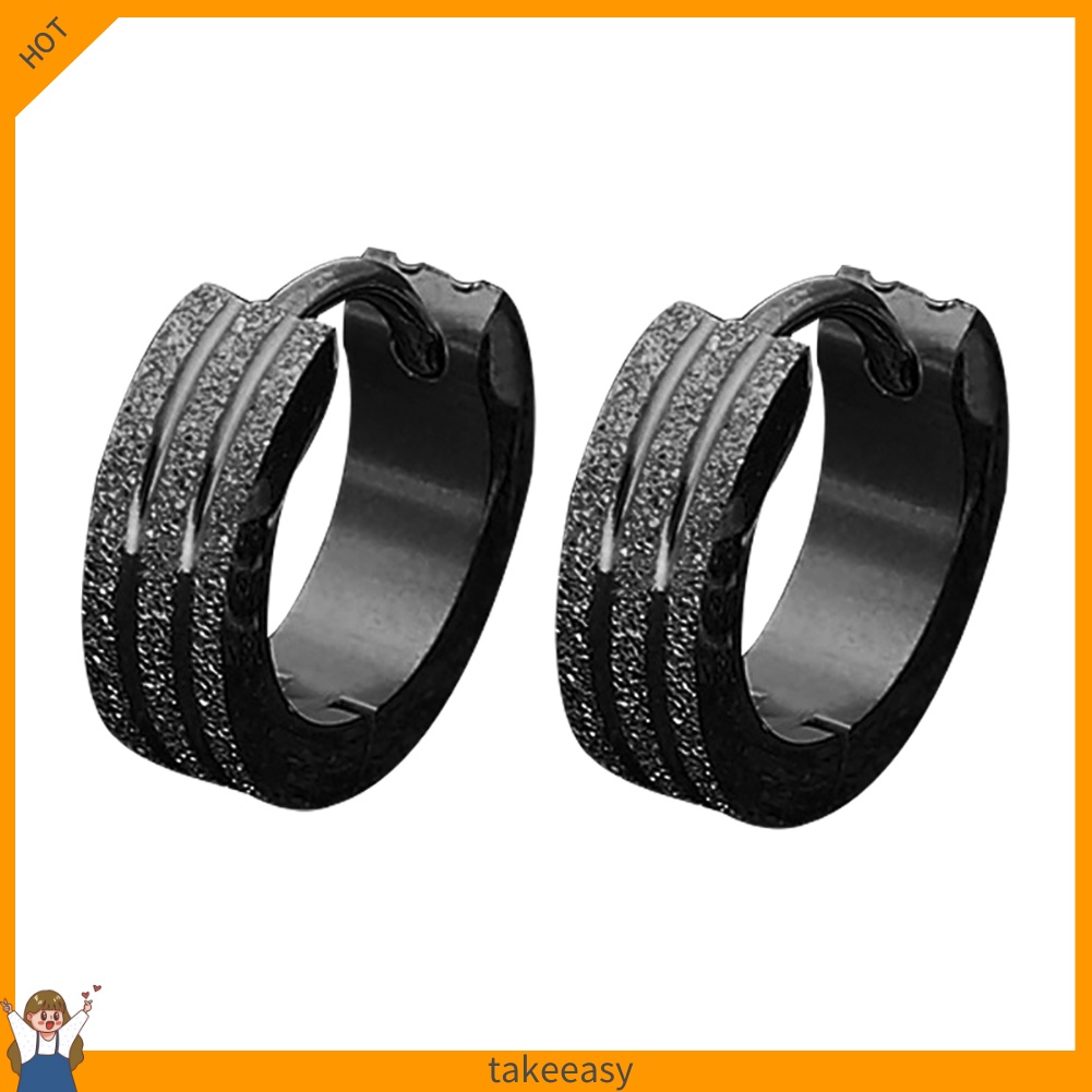 Khuyên tai tròn bằng thép không gỉ thời trang cá tính cho nam và nữ