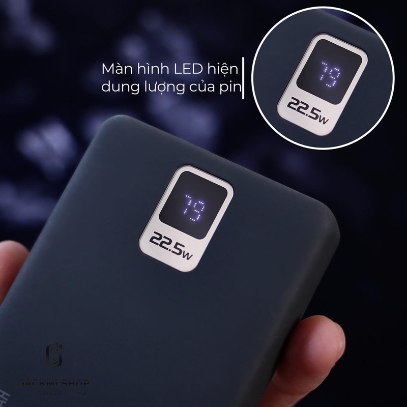 Sạc dự phòng không dây trong suốt WEKOME 22.5W dung lượng 10.000 mAh thiết kế độc đáo cho điện thoại iP