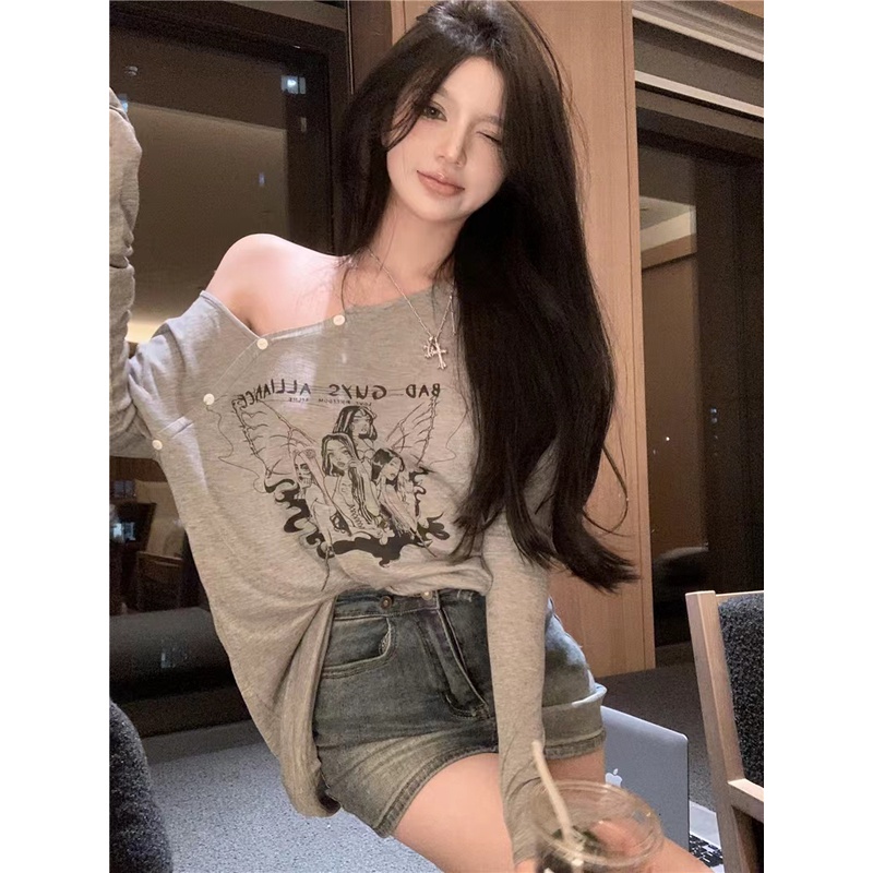 Áo Thun Tay Dài Cổ Tròn In Hình Mật Ong Mẫu Mới 2022 Dành Cho Bạn Nữ