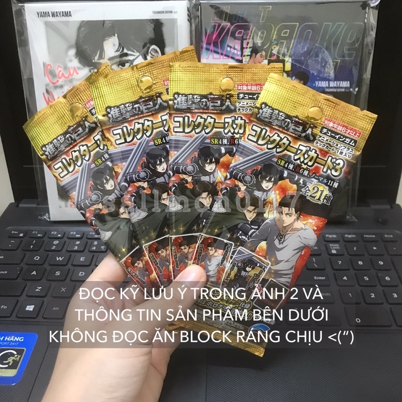 Pack Metal Collector's Card 3 Attack On Titan thẻ nhân phẩm random Shingeki no Kyojin AOT