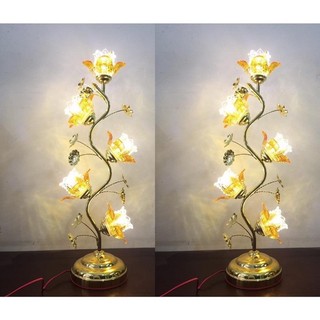 Đèn thuỷ tinh 5 bông cao 80 cm ( 1 cặp)
