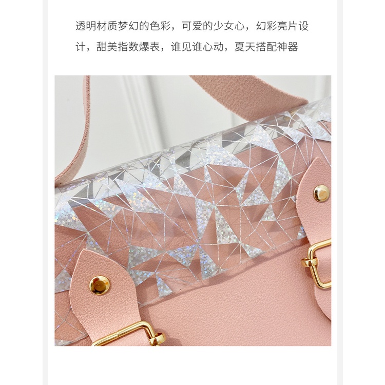 Túi Xách Đeo Vai Hình Vuông Cỡ Nhỏ Đính Kim Tuyến Lấp Lánh Thiết Kế Đơn Giản Thời Trang Cho Nữ