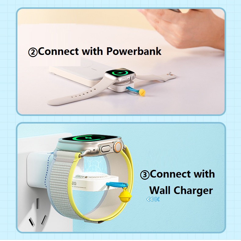 Đế Sạc Nhanh Không Dây Từ Tính 2.5W Cho Apple Watch 8 iWatch Series 8 7 6 se 5 4