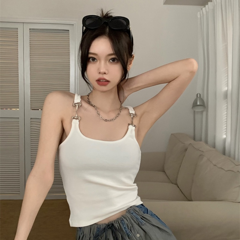 IELGY  Áo Không Tay Phong Cách retro Mỹ Cho Nữ