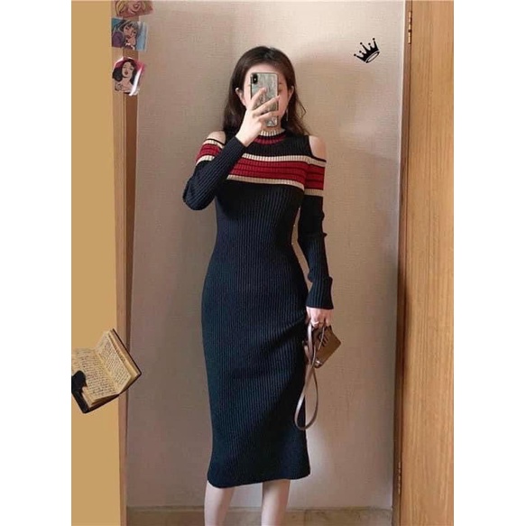 Váy len boby hở vai
