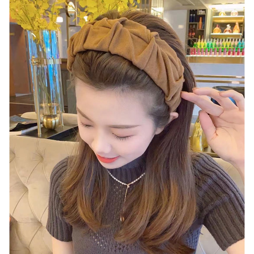 Băng Đô Cài Tóc Phủ Lông Thời Trang Thanh Lịch Cho Nữ