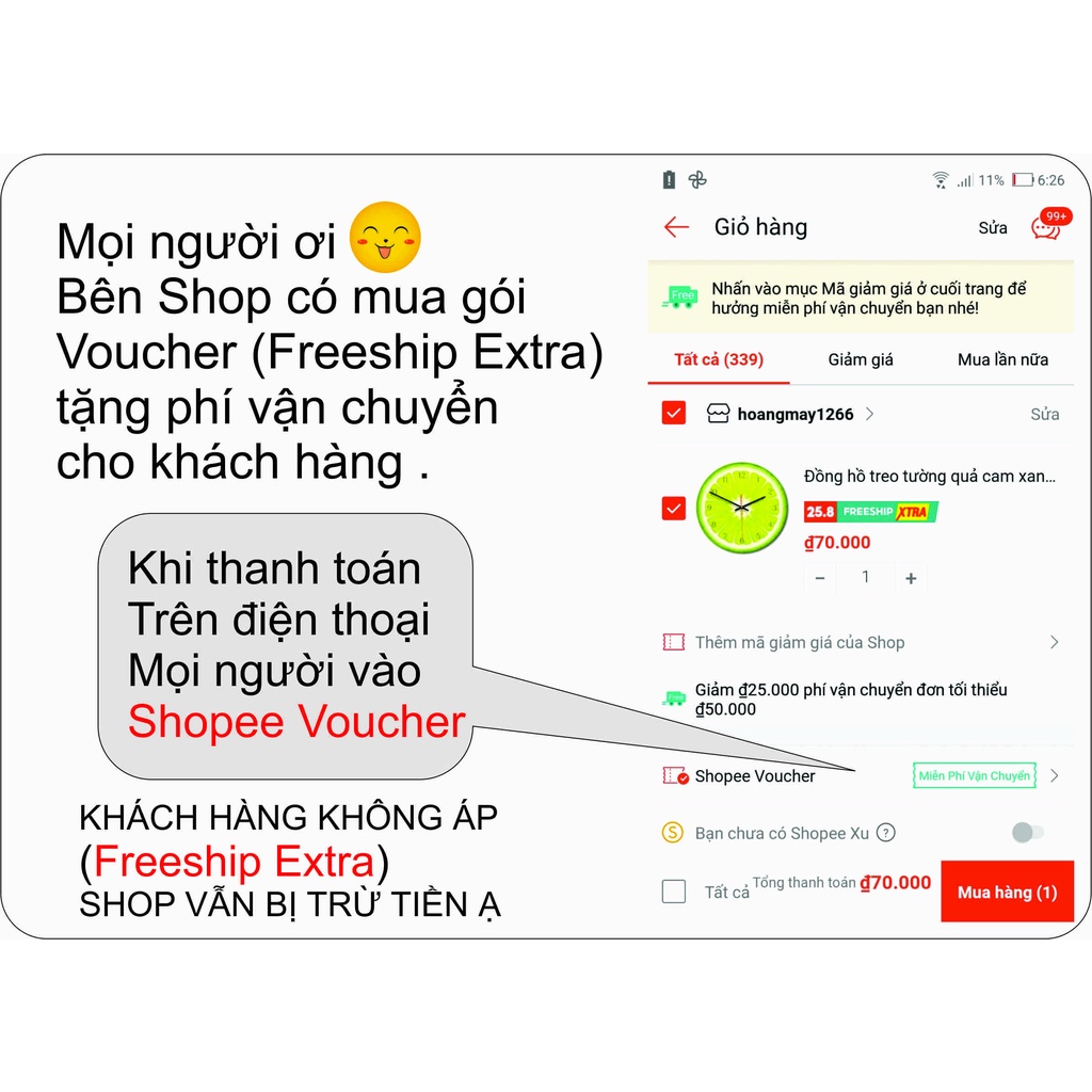 Đồng hồ treo tường quả cam xanh