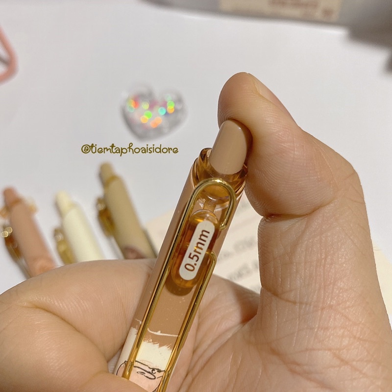 Bút bi gel bấm MURA ngòi 0.5mm LOVE AND ROSE🌹✨🌈