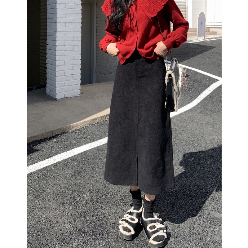 Chân Váy Chữ A Lưng Cao Màu Nâu Thời Trang Hàn Quốc Cho Nữ