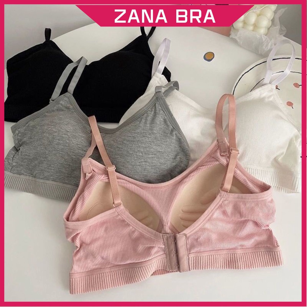 Áo Ngực Mút Mỏng Cotton Co Dãn, Áo Lót Nữ Không Gọng Cài Sau ZANA BRA B727