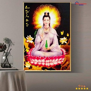 Tranh đính đá DD9857 DF574 (50cm x 70cm), tranh thêu quan thế âm bồ tát DV6673 (43cm x 59cm)