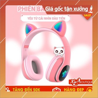 Tai nghe không dây bluetooth chụp tai mèo wireless hxz - b39 đèn led cao cấp