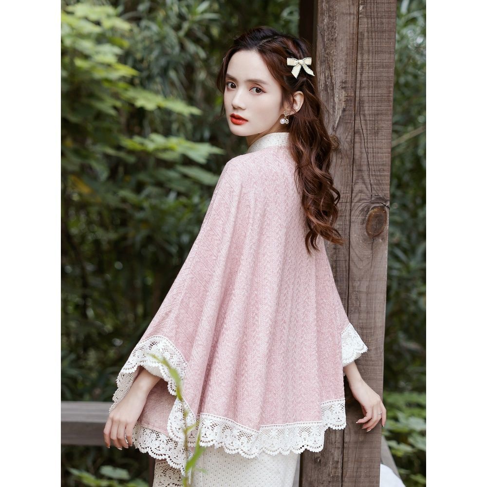 Áo Choàng Len Dệt Kim Thời Trang Xuân Thu Cho Cô Dâu