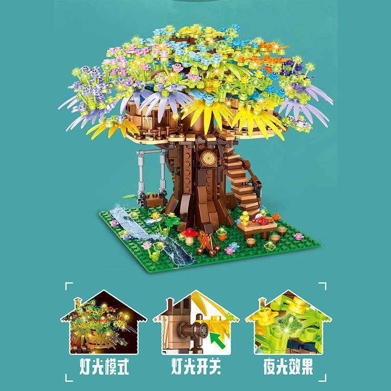 Bộ Đồ Chơi Mô Hình Ngôi Nhà Trên Cây Có Đèn Dành Cho Trẻ Em