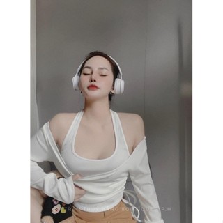 BIGSIZE HIẾU HIẾU ( Set áo yếm croptop kèm áo tay dài rút dây 55-100kg )