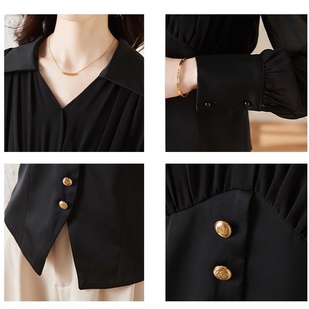 Áo Sơ Mi chiffon Dài Tay Thời Trang Xuân Thu Cho Nữ